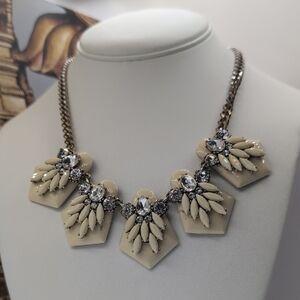 J. Crew Cream and Silver Statement Necklace